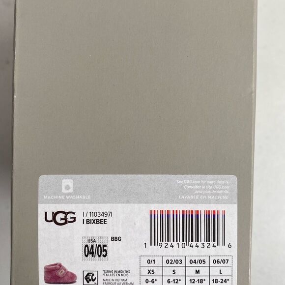 NIB UGG Bixbee Pink Baby Infant Booties - Size M - 12-18M - Picture 11 of 13
